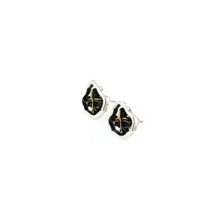 king baby scroll stud earrings