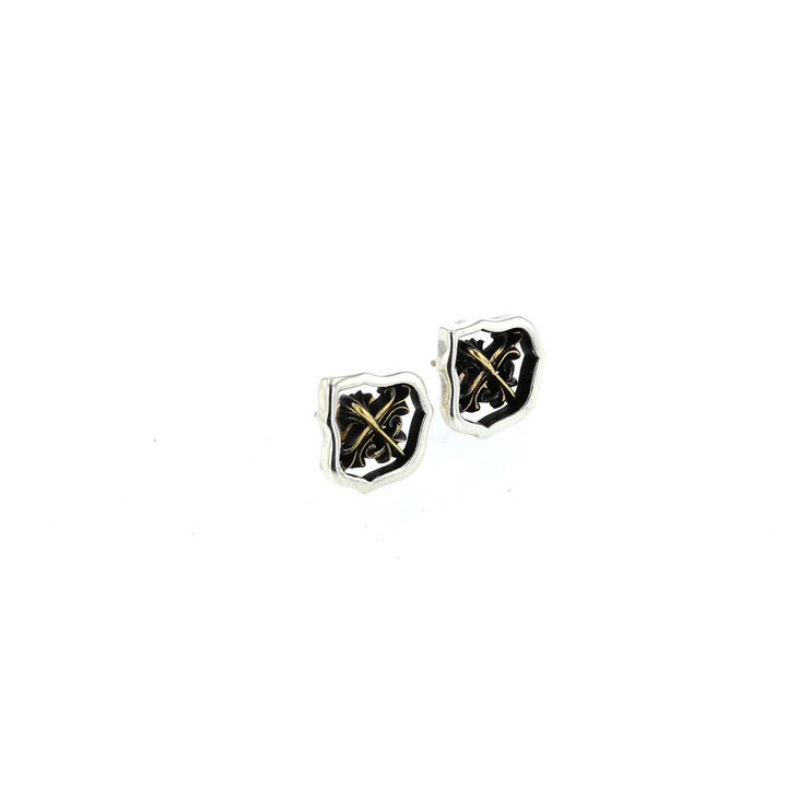 Framed KB Scroll Stud Earrings