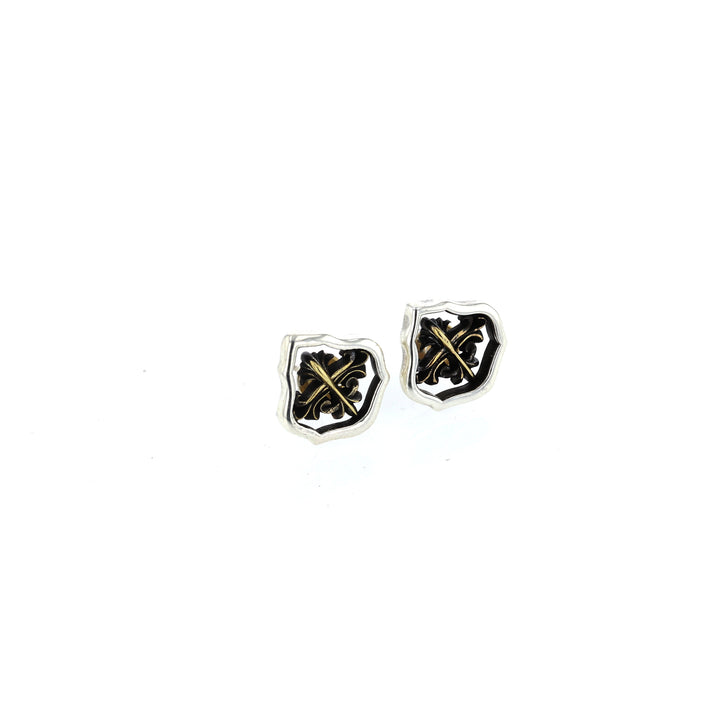 Framed KB Scroll Stud Earrings