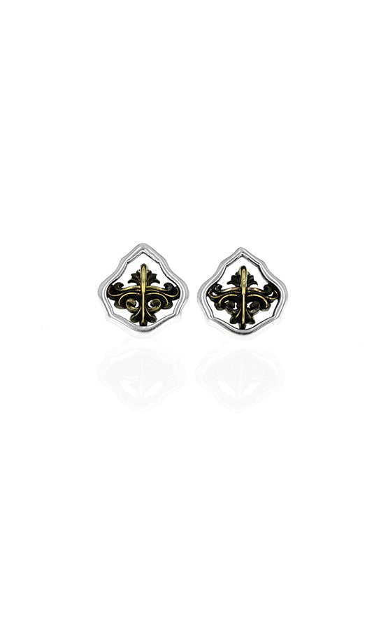 king baby scroll stud earrings