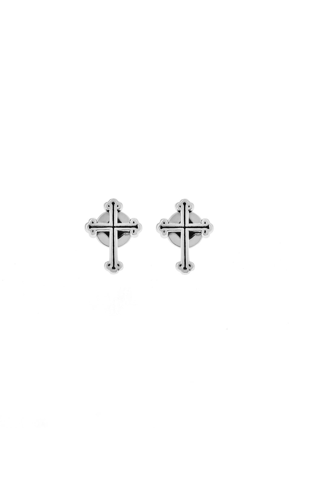 king baby micro traditional cross earrings