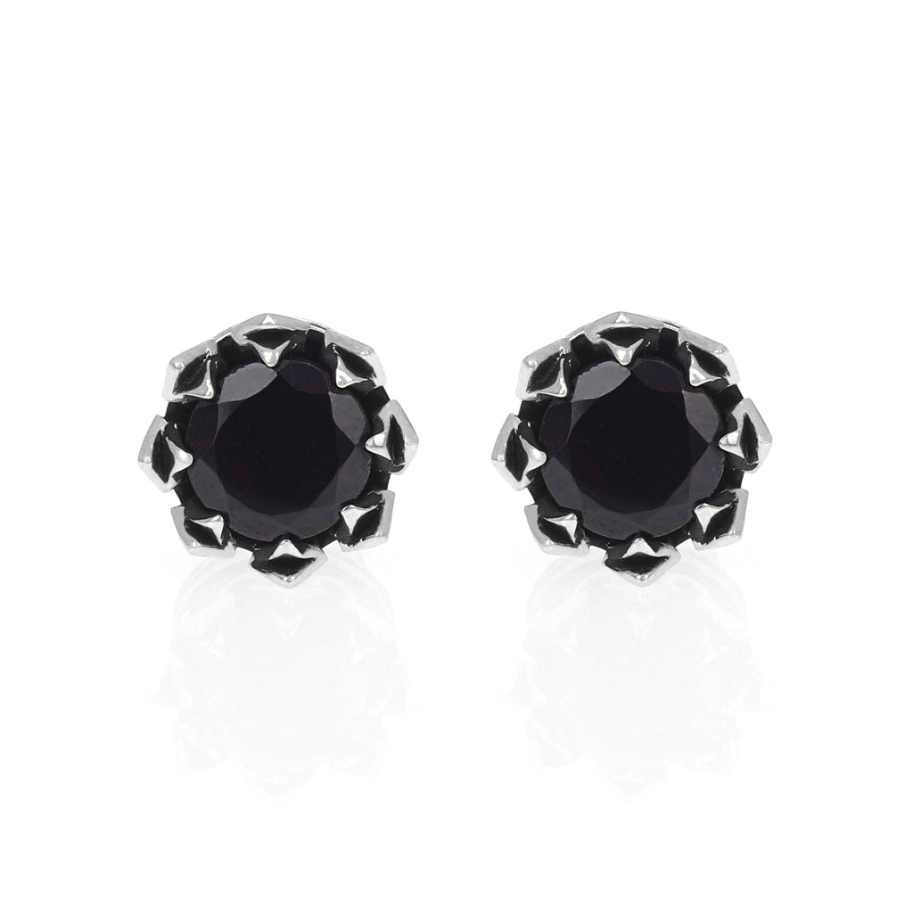 Crowned Onyx Stud Earrings