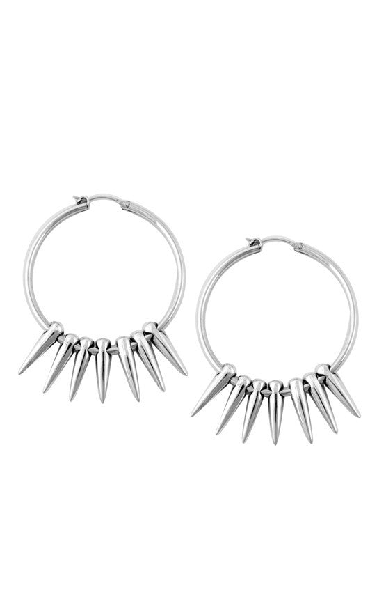 king baby hoop earrings with spikes