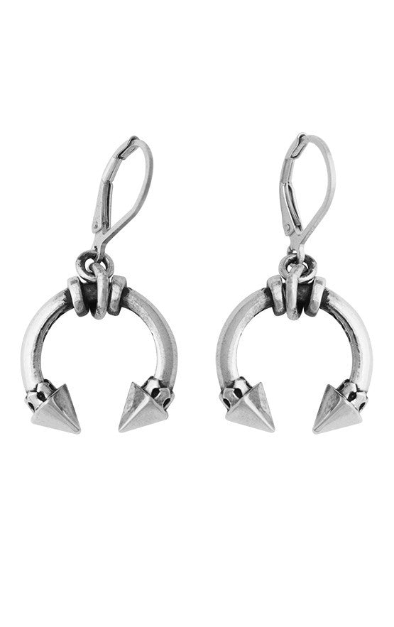 king Baby Crescent Pyramid Leverback Earring