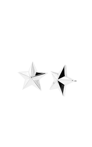 Diamond Star Stud Earrings - Five Pointed Star Diamond Stud Earrings