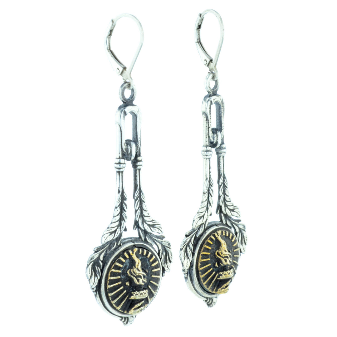 Liberty Torch Concho Drop Earrings