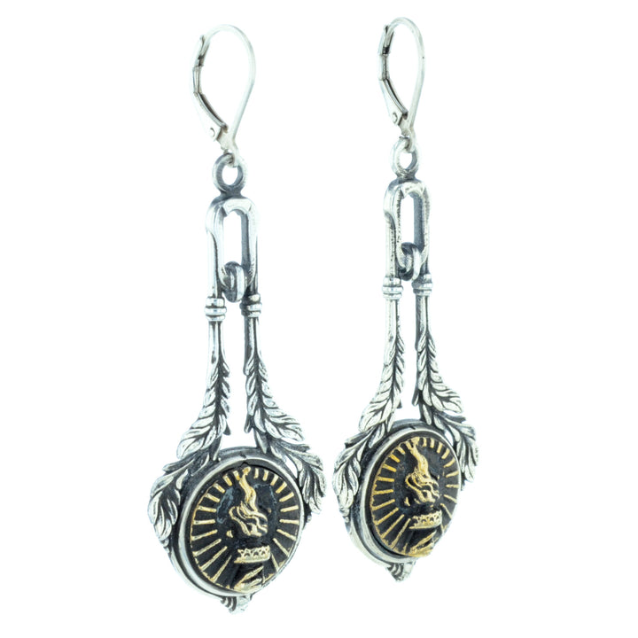 Liberty Torch Concho Drop Earrings