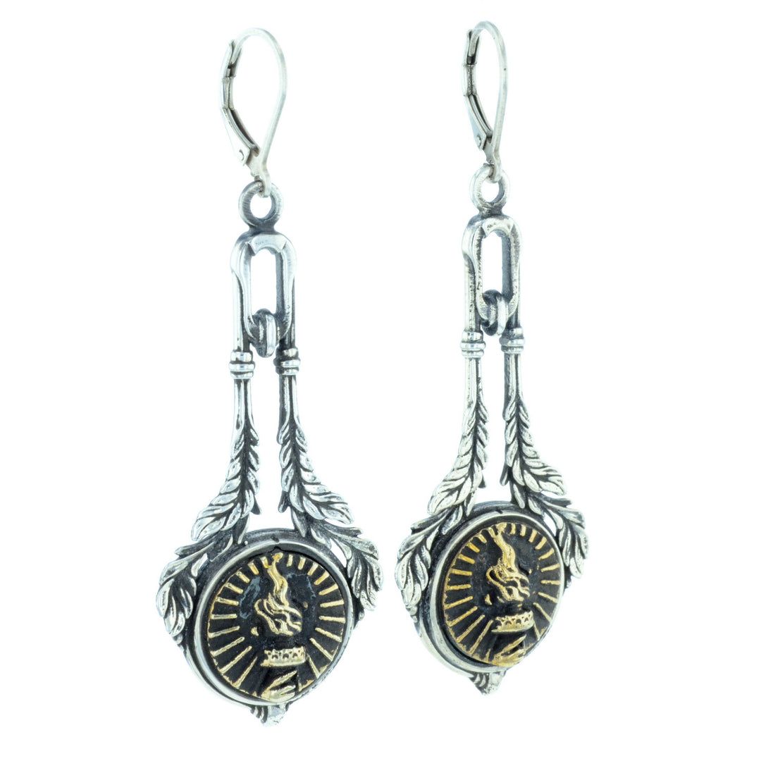 Liberty Torch Concho Drop Earrings