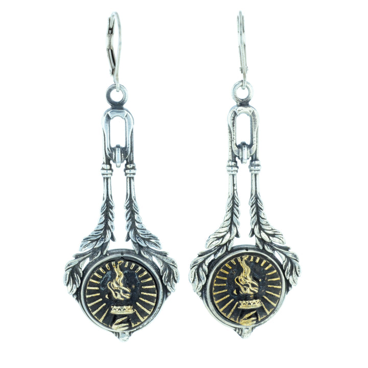 Liberty Torch Concho Drop Earrings