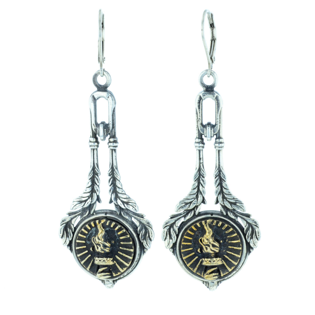 Liberty Torch Concho Drop Earrings