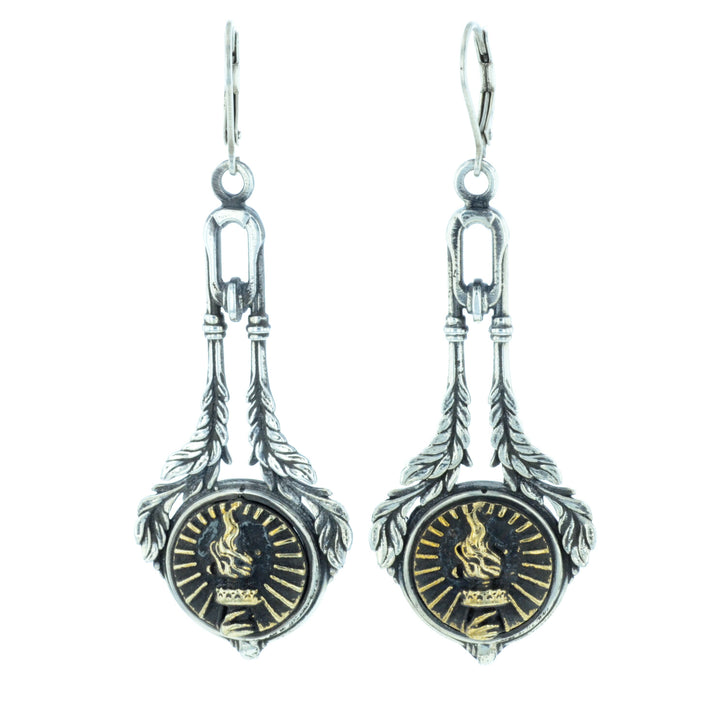 Liberty Torch Concho Drop Earrings