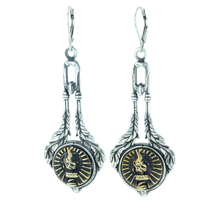 Liberty Torch Concho Drop Earrings