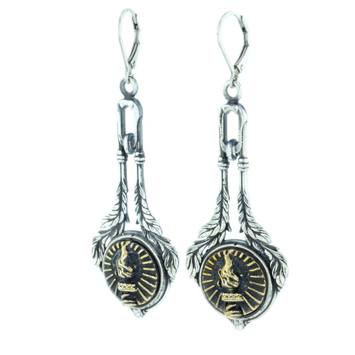 Liberty Torch Concho Drop Earrings