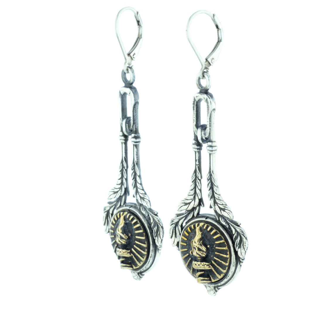 Liberty Torch Concho Drop Earrings