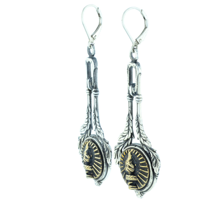 Liberty Torch Concho Drop Earrings