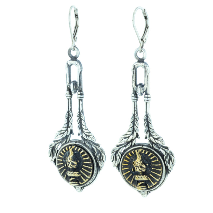 Liberty Torch Concho Drop Earrings