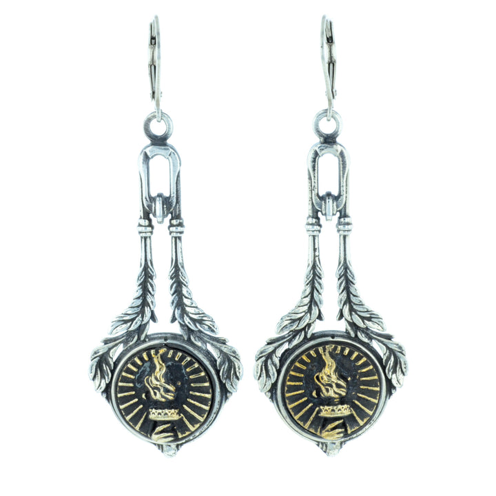 Liberty Torch Concho Drop Earrings