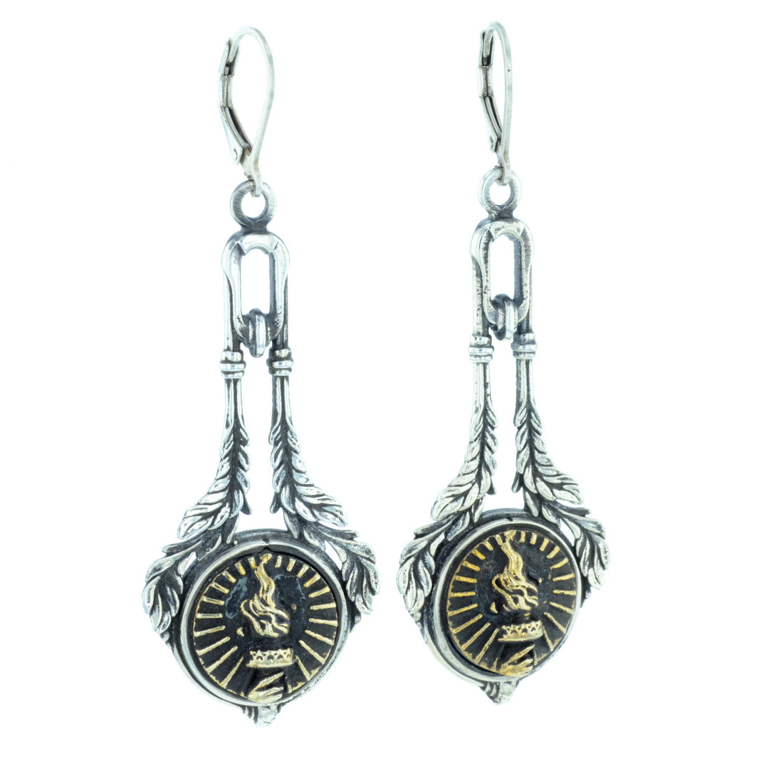 Liberty Torch Concho Drop Earrings
