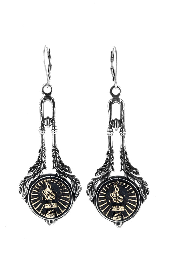 Liberty Torch Concho Drop Earrings