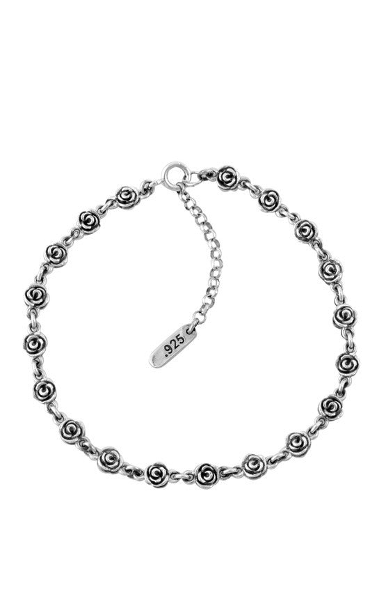 king baby silver rose anklet