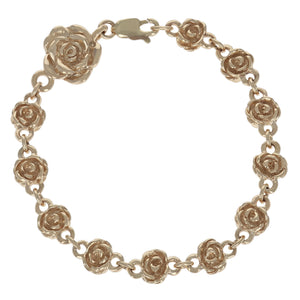 Product shot of 10K Gold Rose Motif Chain Bracelet