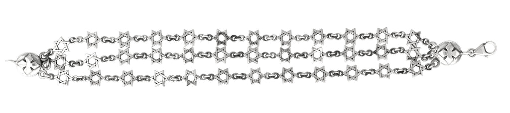 3 Strand Star of David Chain Bracelet