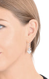 Small 3D Crowned Heart w/Pave CZ Leverback Earrings