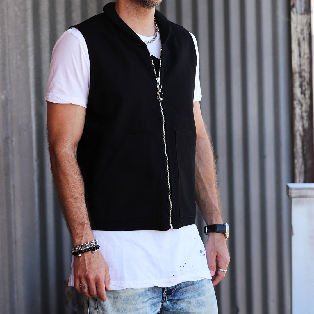 Black Denim Everyday Vest