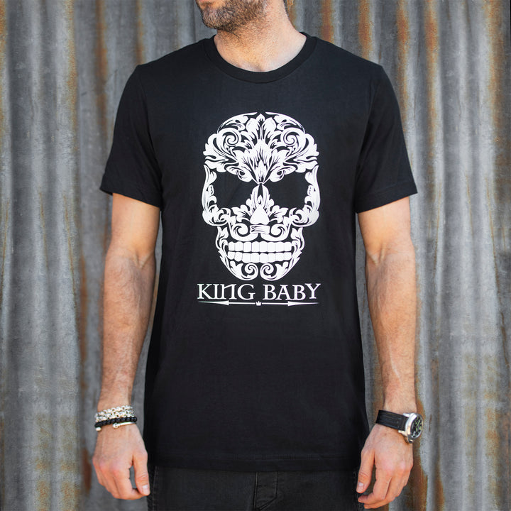 Baroque Skull and Logo Short Sleeve Tee Shirt