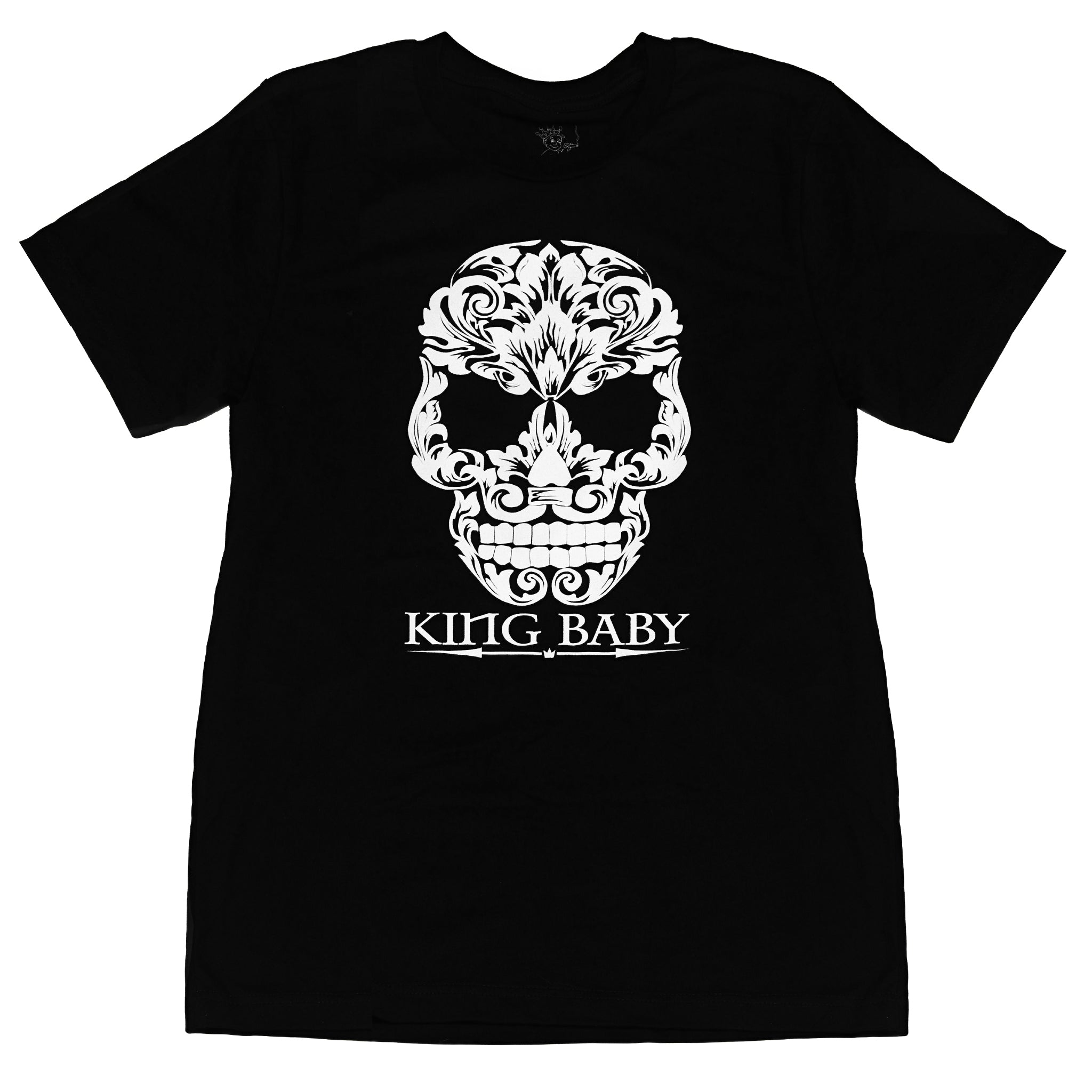 Baroque Skull and Logo Short Sleeve Tee Shirt