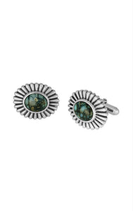 Top Hat Spotted Turquoise Concho Cufflinks