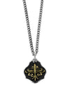 king baby silver and gold shield pendant