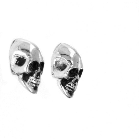 king baby silver skull earrings