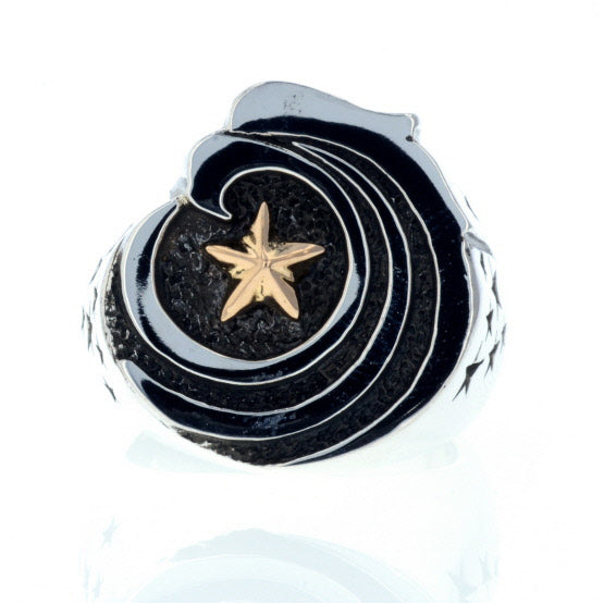 Eagle Star Signet Ring with Gold Star