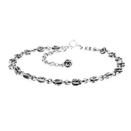 king baby silver rose anklet