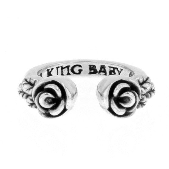 king baby open ring with roses