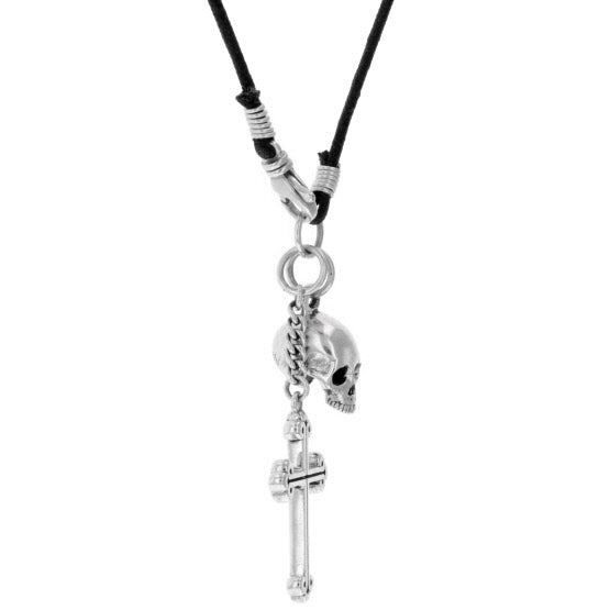 King Baby Hamlet Skull and Cross Pendant 