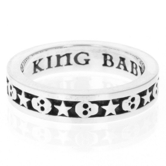 king baby men's star and skull ring