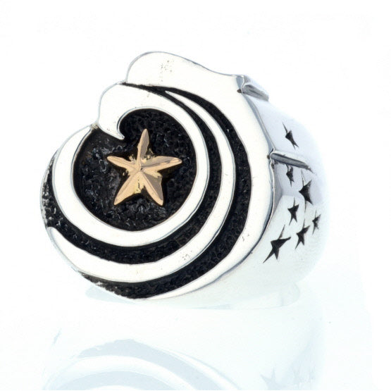 Eagle Star Signet Ring with Gold Star