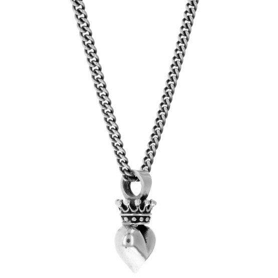 king baby 3d crowned heart pendant