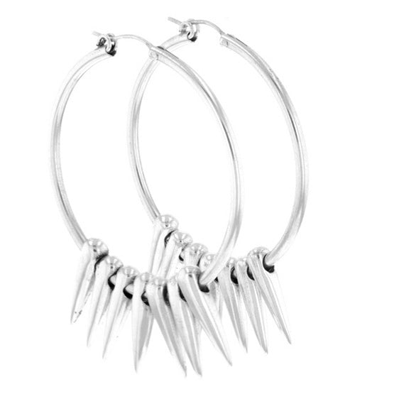 king baby hoop earrings with spikes