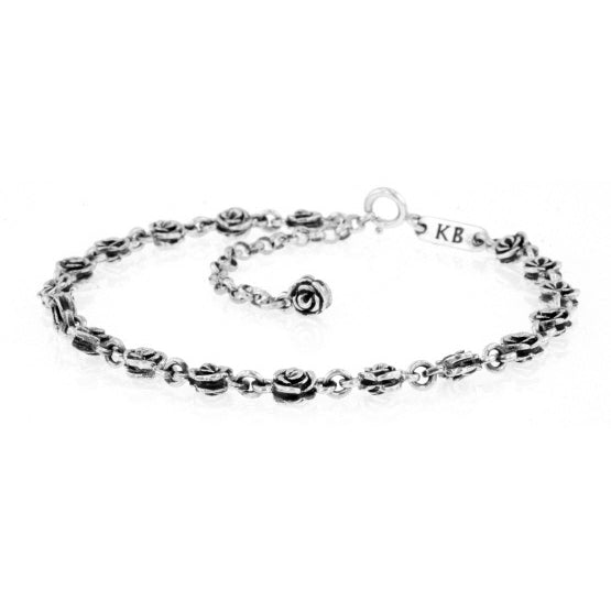 king baby silver rose anklet