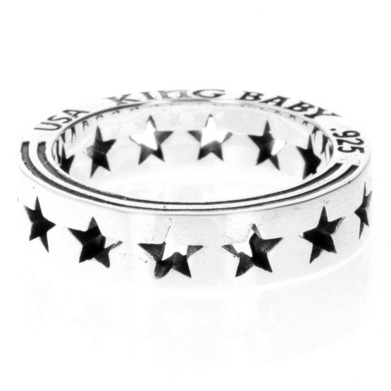 king baby silver pierced star ring