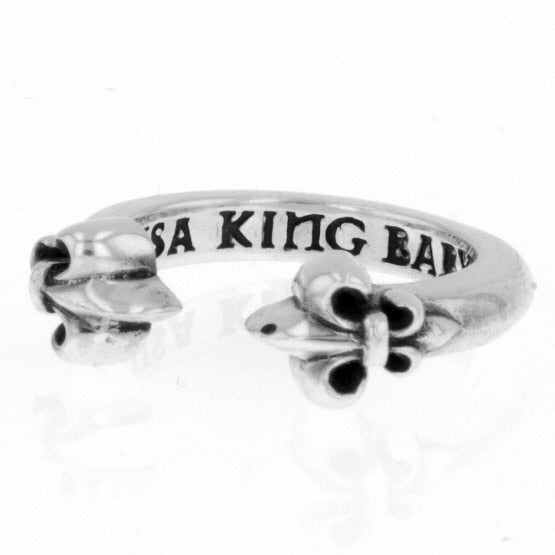 Open Ring with Fleur De Lis