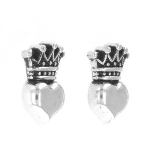 Baby Crowned Heart Post Earrings