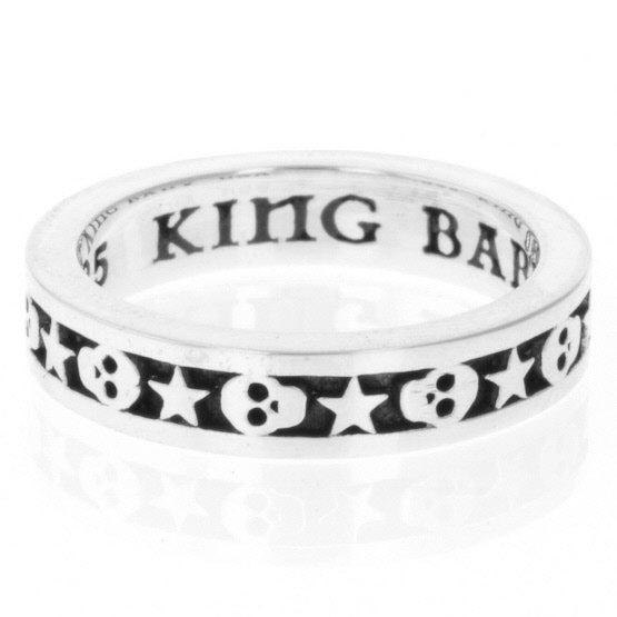 king baby men's star and skull ring