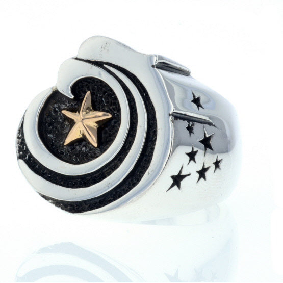 Eagle Star Signet Ring with Gold Star