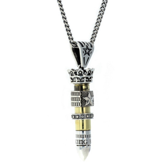 king baby 38 special bullet pendant with flag