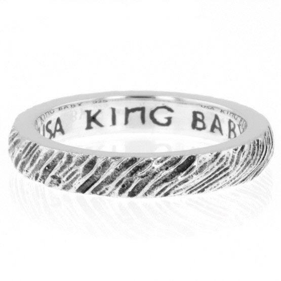 Slashed Texture Stackable Ring