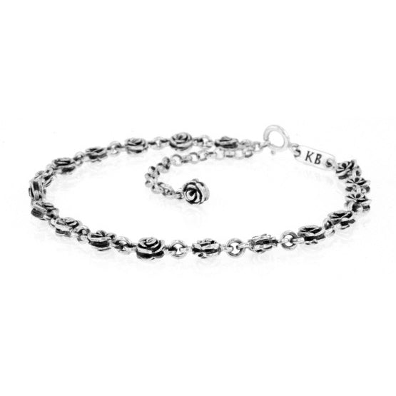 king baby silver rose anklet